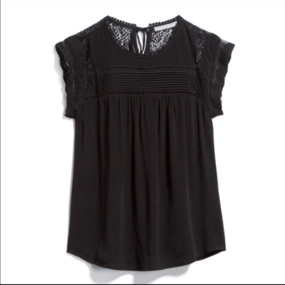 Daniel Rainn Becru Lace Detail Blouse Black Size Large new stitch fix